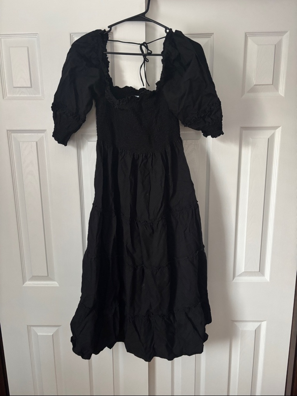 Hill House Black Nesli Nap Textured Dot Dress Size Medium